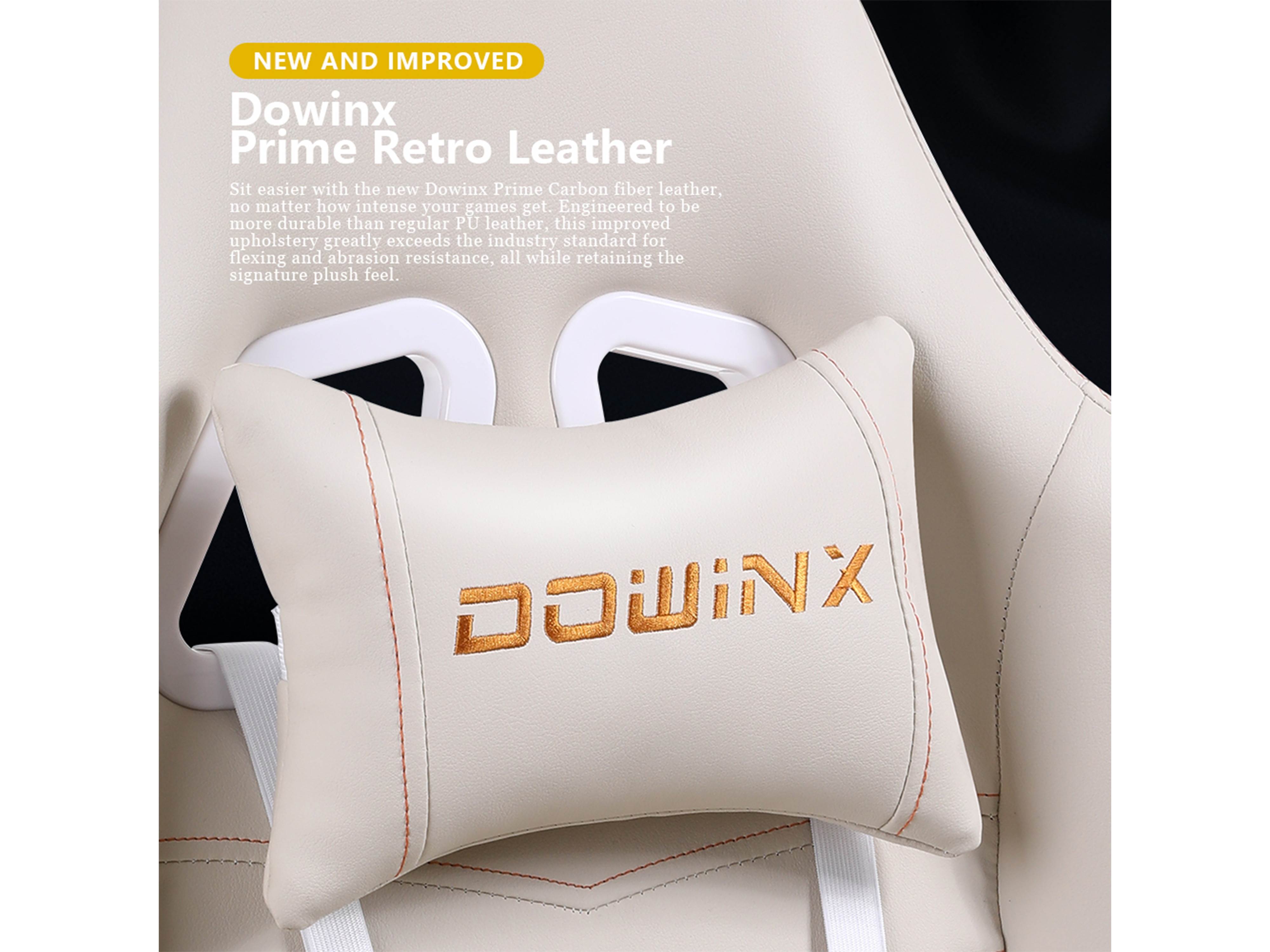 Dowinx Gaming Chair Office Chair PC Chair with Massage Lumbar Support, Racing Style PU Leather High Back Adjustable Swivel Task Chair with Footrest (Black&Red)