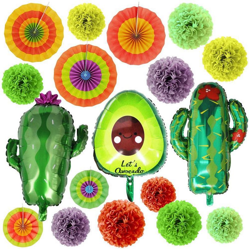 Joyin Fiesta Party Foil Balloons, 19 Pcs