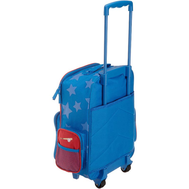 Stephen Joseph Fun Kids Themed Classic Rolling Luggage Polyester Carry On Suitcase with Multiple Pockets and Extendable Handle, Sports