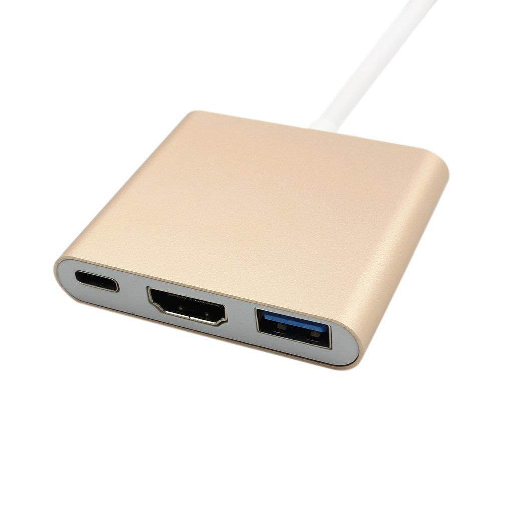 USB 3.1 Type-C to 4K HDMI USB 3.0 Adapter 3-in-1 Hub For Apple for Macbook