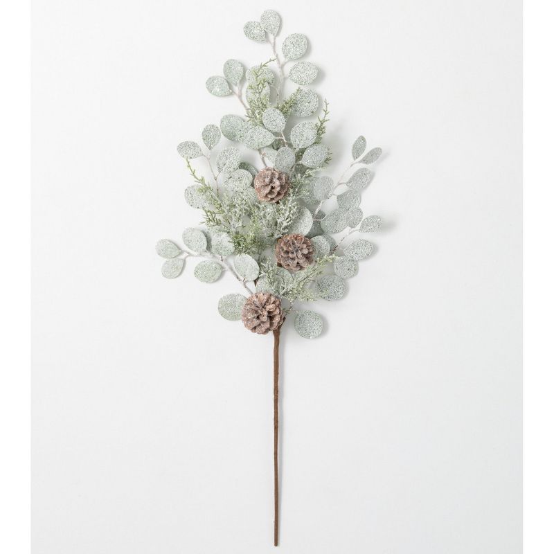 Sullivans Eucalyptus & Pinecone Artificial Stem 28"H Brown
