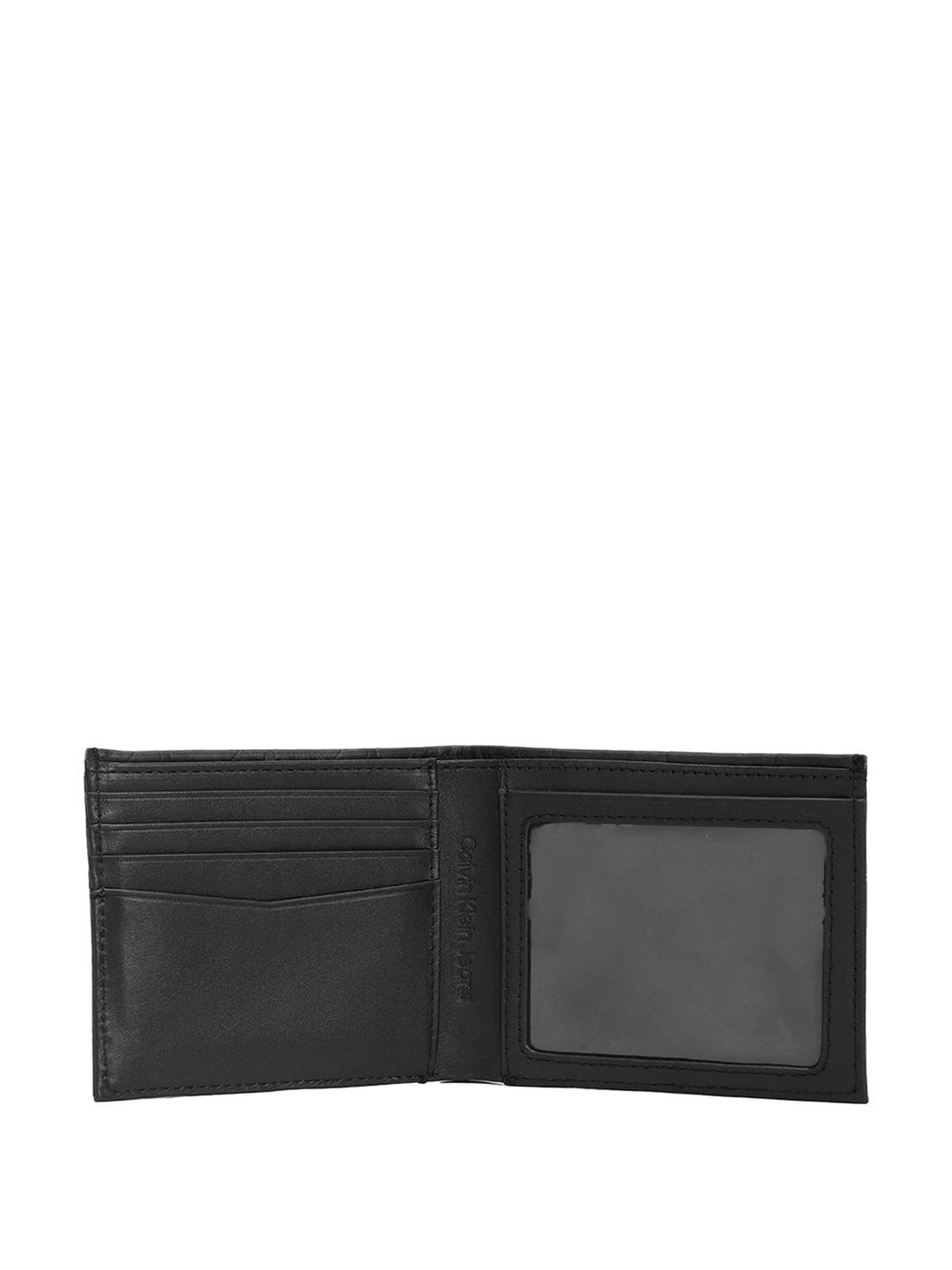 CALVIN KLEIN Allover Logo Medium Leather Bi-Fold Wallet