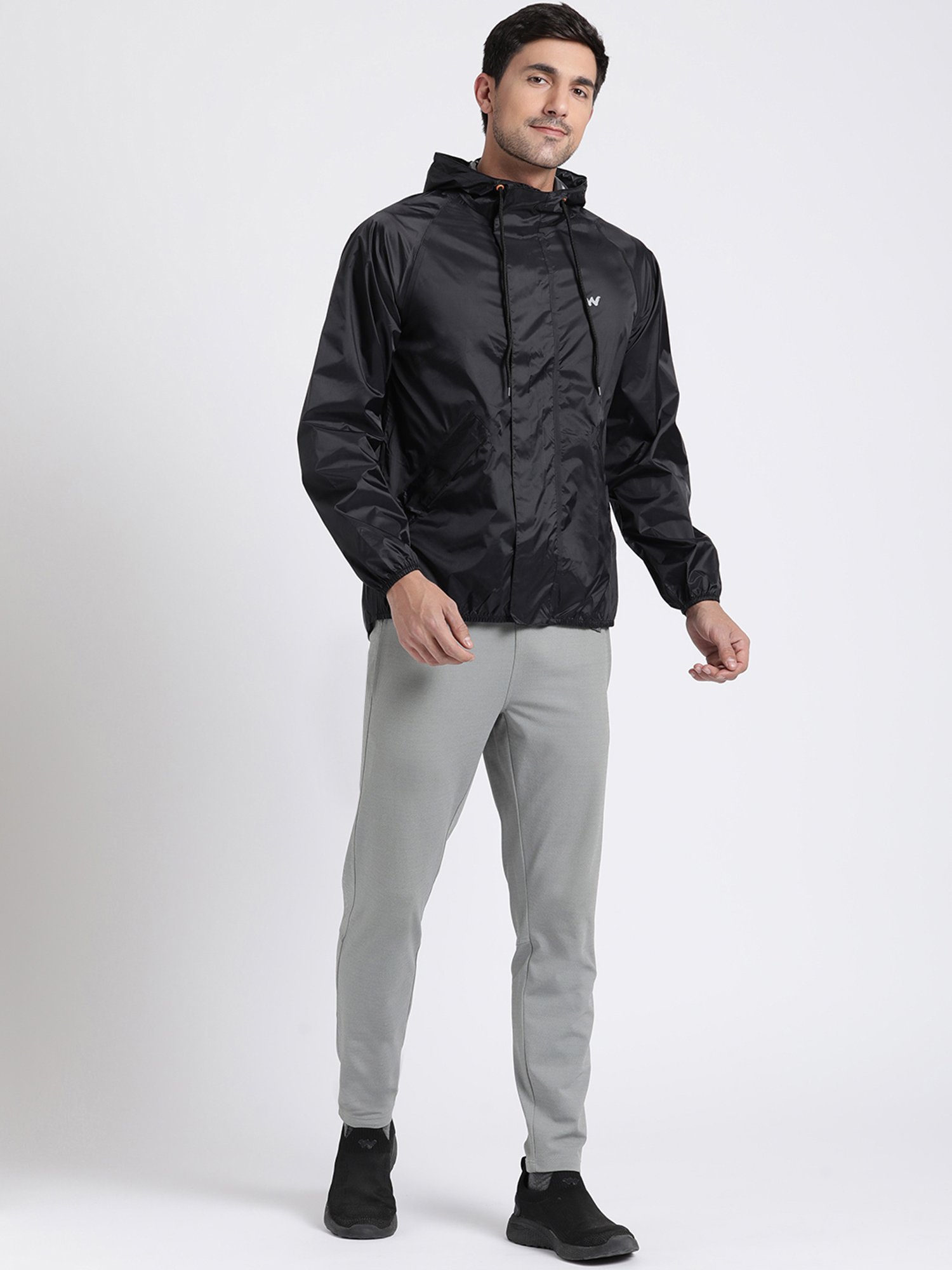 Wildcraft Black Hooded Rain Jacket