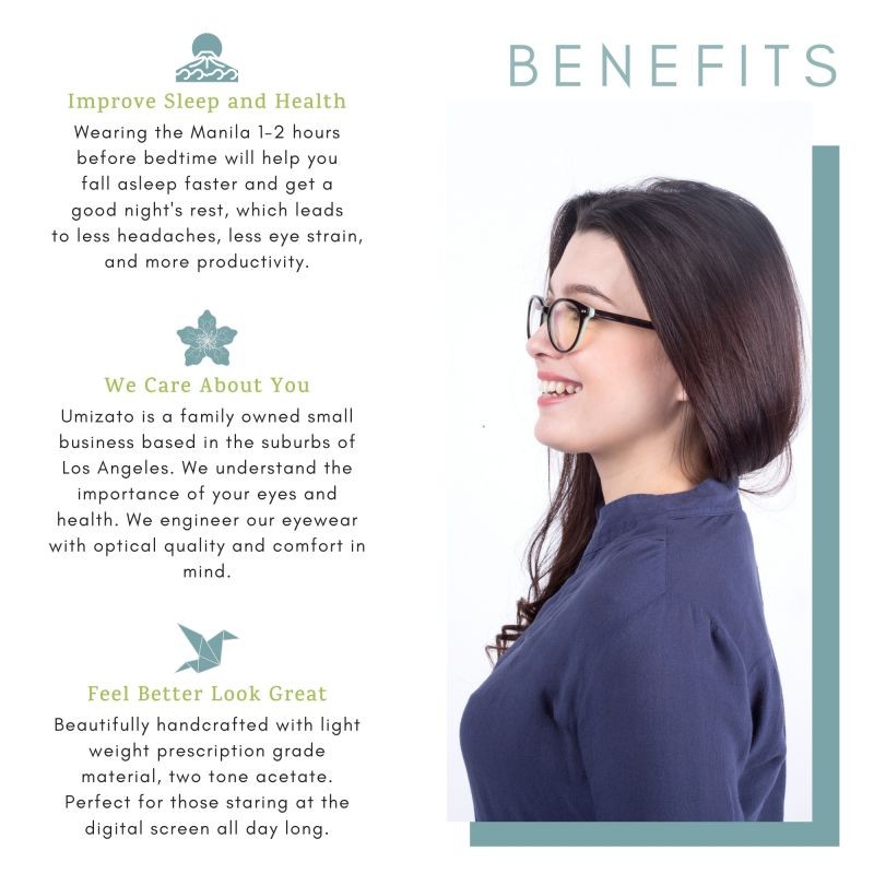 Umizato Blue Light Glasses Women Small Face, Best Blue Blockers for Boss Lady and Men, Computer Gaming, Watching TV - Eye Strain Relief, UV Blocking, Migraine Sensitivity Relief (MANILA in Tortoise)