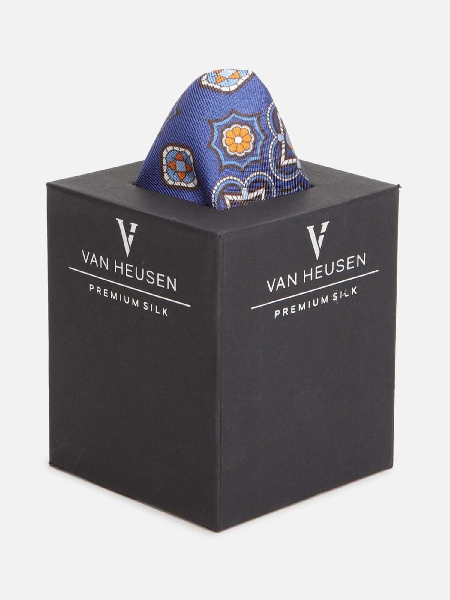 Van Heusen Blue Printed Pocket Square