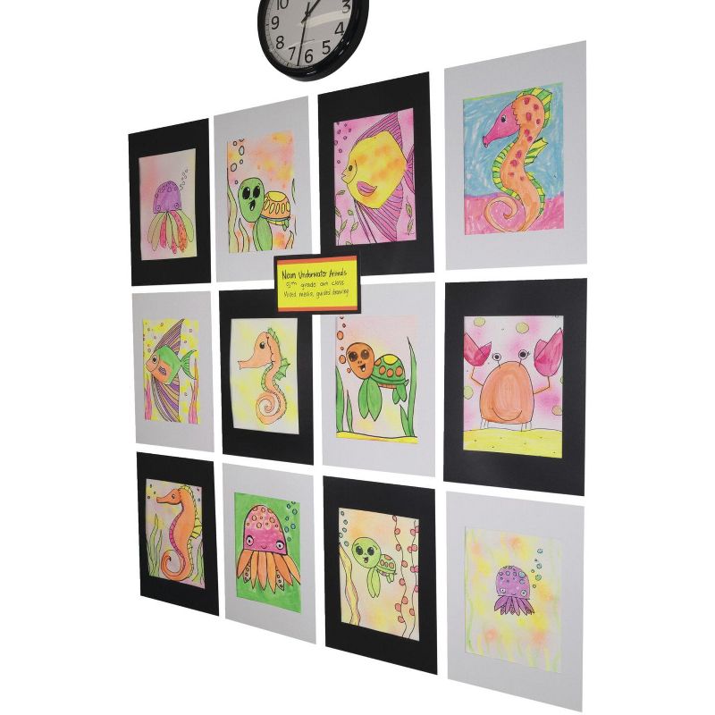 Pacon Pre-Cut Mat Frames, 12 x 18 Inches, Black, pk of 12