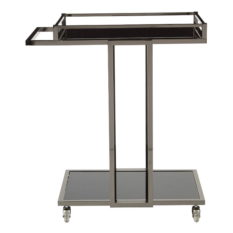 Flash Furniture Castleberry Rustic Wood Grain and Iron Kitchen Serving and Bar Cart