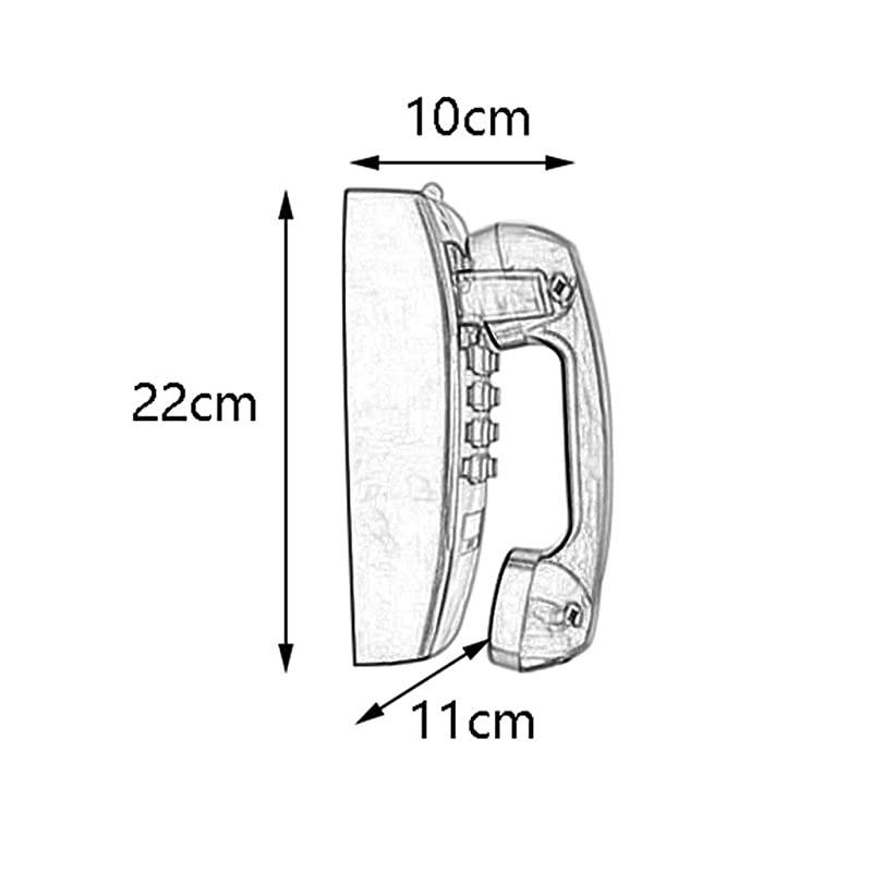 Style Retro Wall Phone with Handset Volume Control Landline Corded Telehone Waterproof and Moisture Proof for Home,Hotel,Bathroom,Living Room,School and Office,Beige