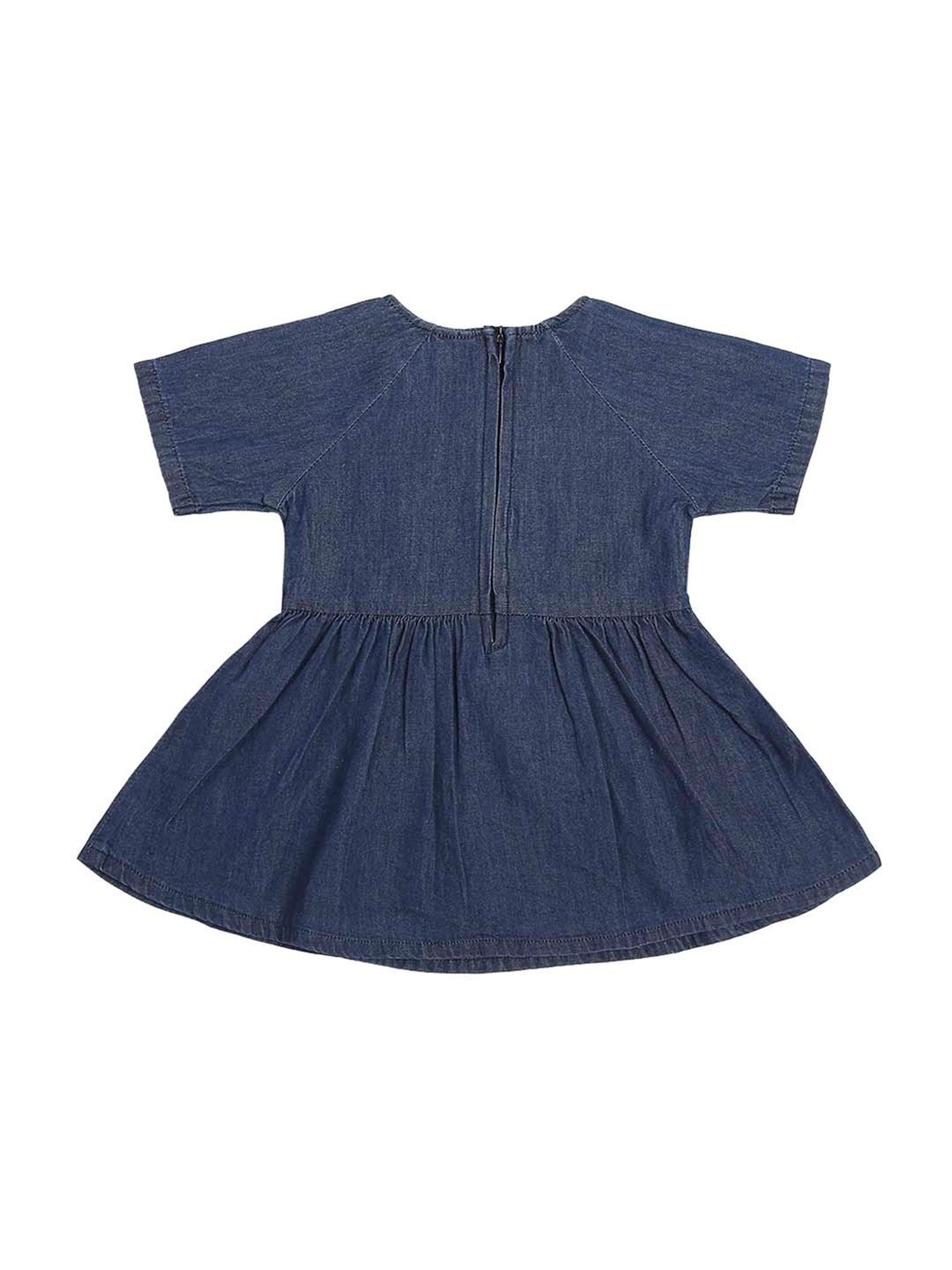 Mee Mee Kids Blue & Pink Cotton Embroidered Frock