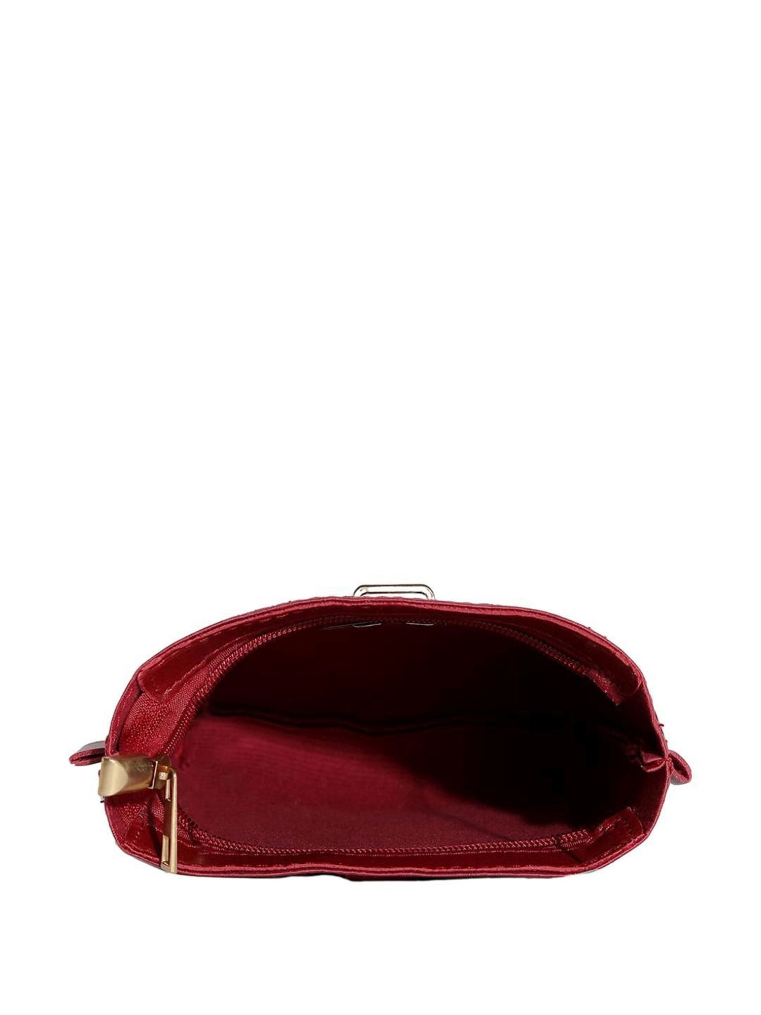 HauteSauce Red Solid Small Sling Handbag