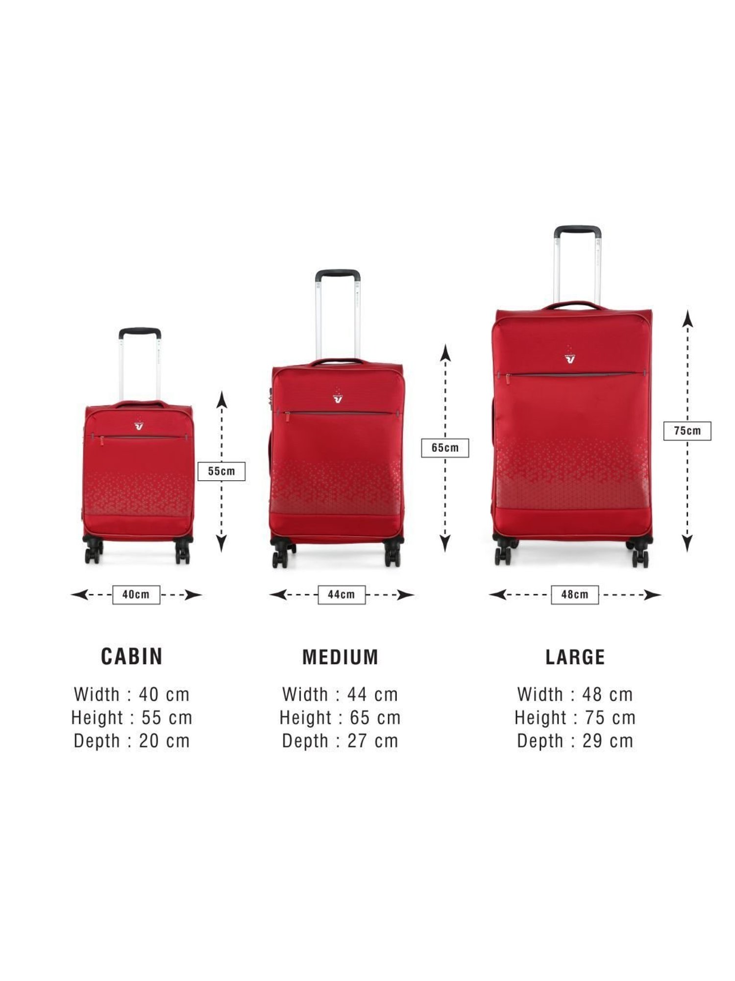 Roncato Crosslite Rosso Solid Soft Cabin Trolley Bag -21 cm