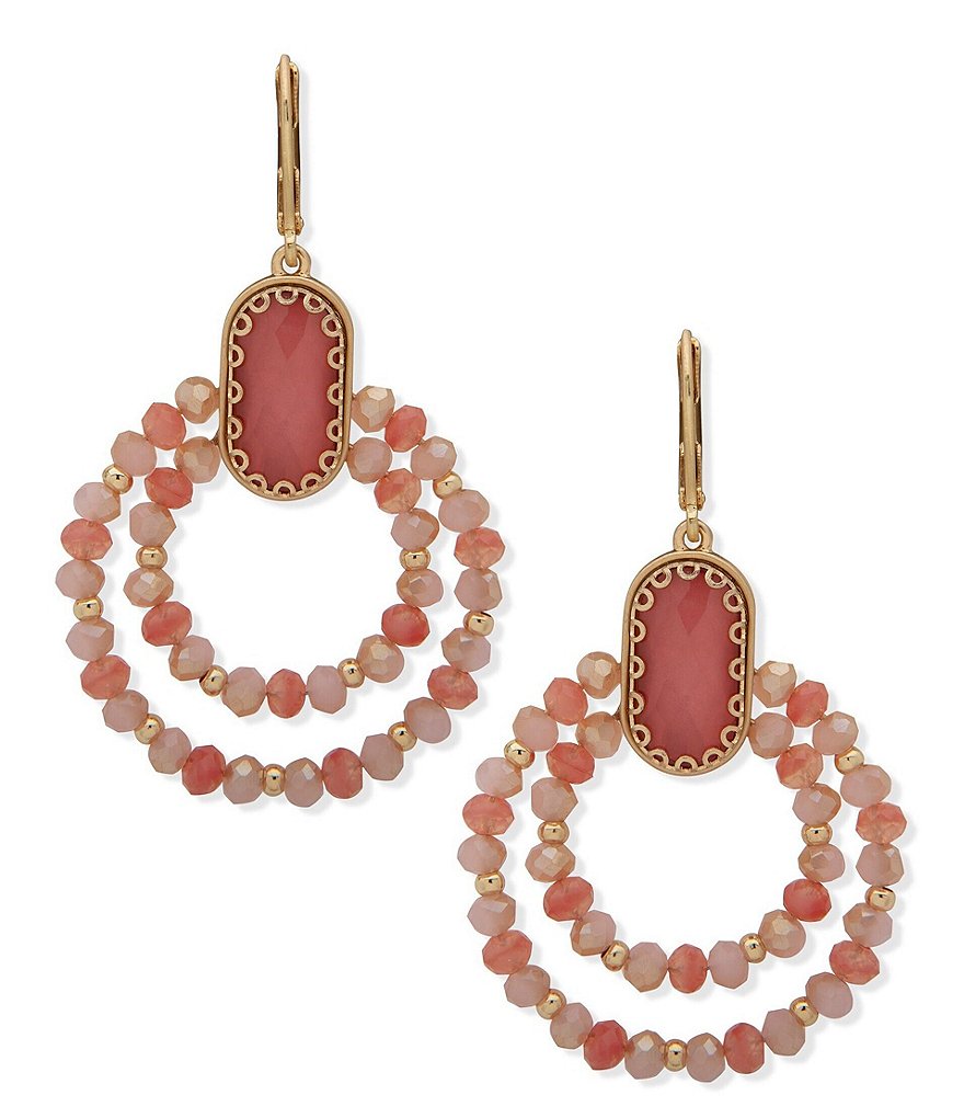 Lonna & Lilly Coral Beaded Orbital Earrings