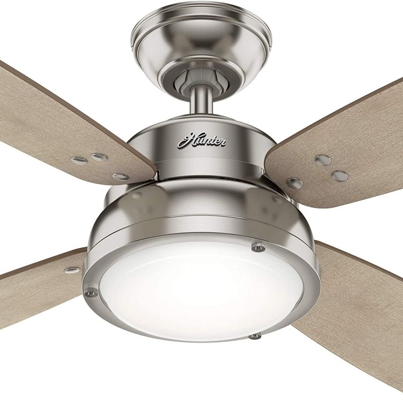 Hunter Fan Company 59439 Wingate 52 Inch Quiet Home Ceiling Fan with Energy Efficient LED Light Kit and Remote Control, Brushed Nickel