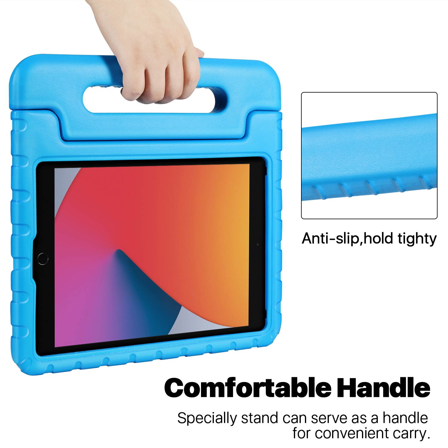 iPad Case 8th Gen 2020 / iPad 7th Generation 10.2" 2019, ShockProof Convertible Handle EVA Kids Friendly Protective Stand Cover Fit for iPad Air 3 10.5" 2019 / iPad Pro 10.5 inch 2019 - Blue