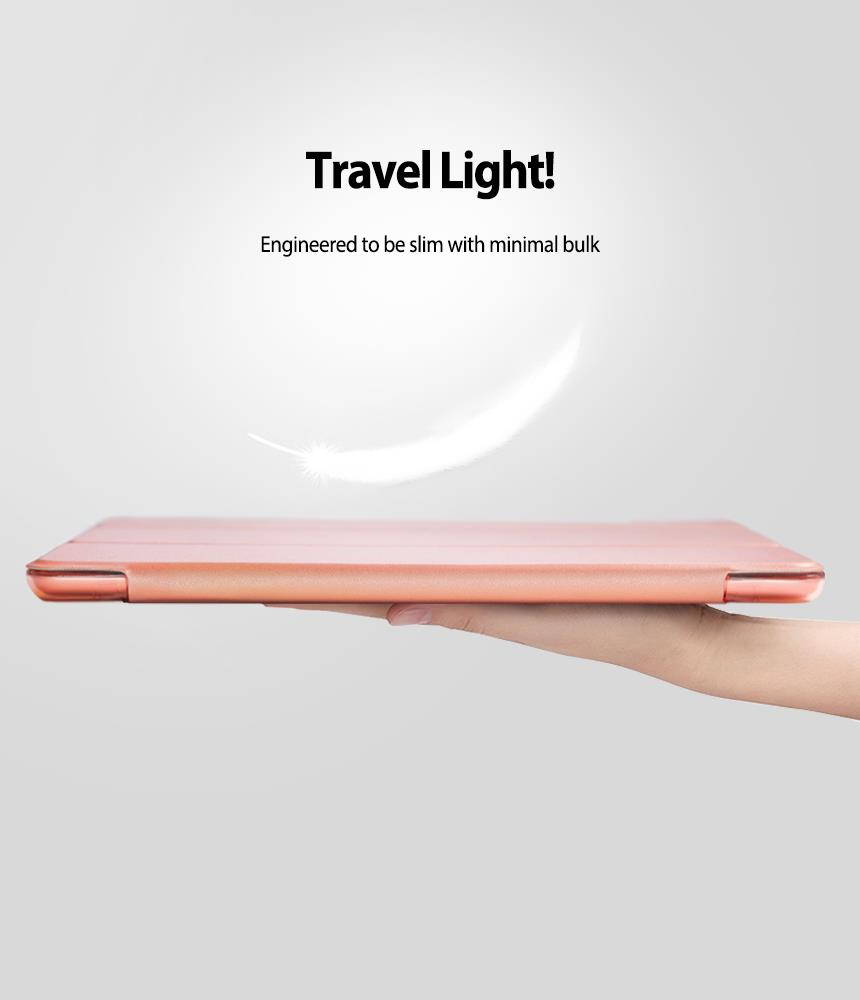 Ringke Smart Cover Clear Slim Stand Case Compatible for iPad Pro 2017 (10.5") Multi-Angle Tablet Stand with Clear PC Back and TPU Bumpers - Rose Gold