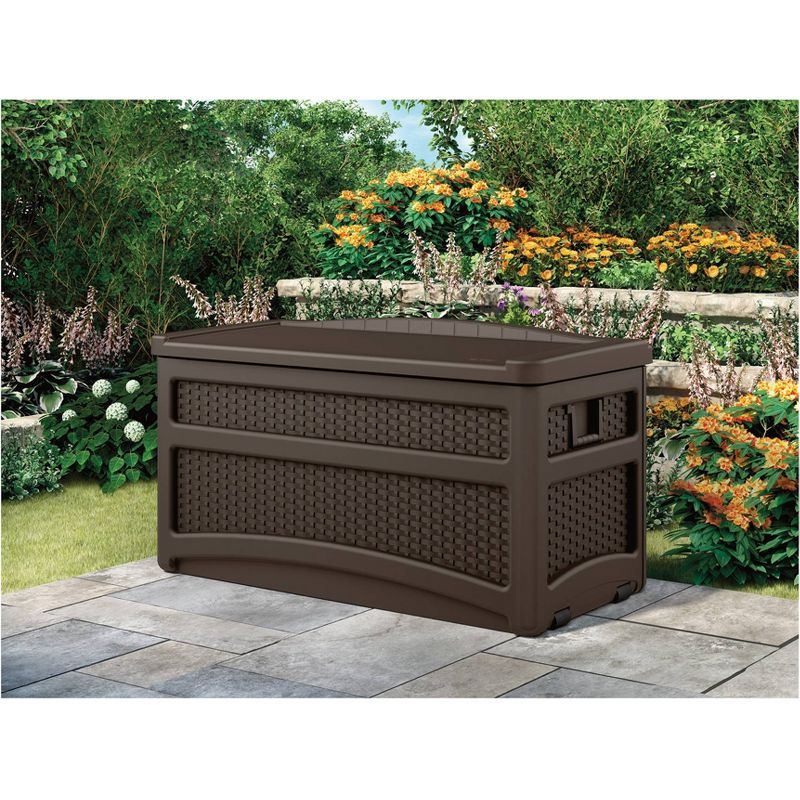 73gal Resin Deck Box With Seat Brown - Suncast