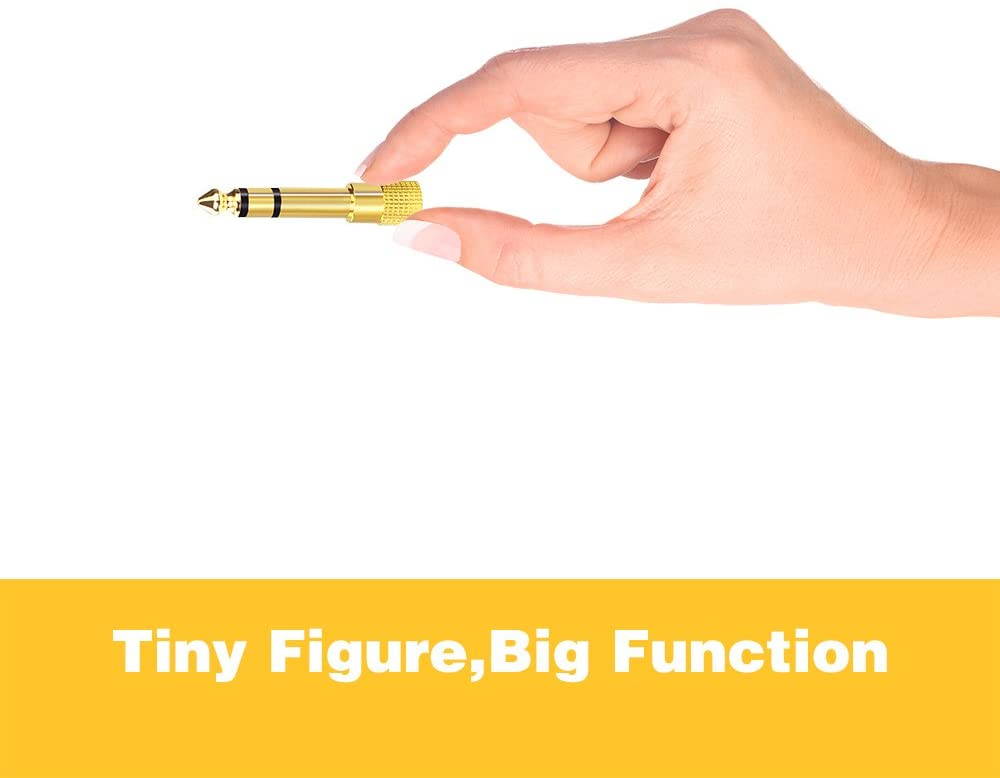 2-Pack 6.35mm (1/4 inch) Male to 3.5mm (1/8 inch) Female Stereo Jack Adapter for 3.5mm Aux Cable,Guitar Amplifier,Headphone