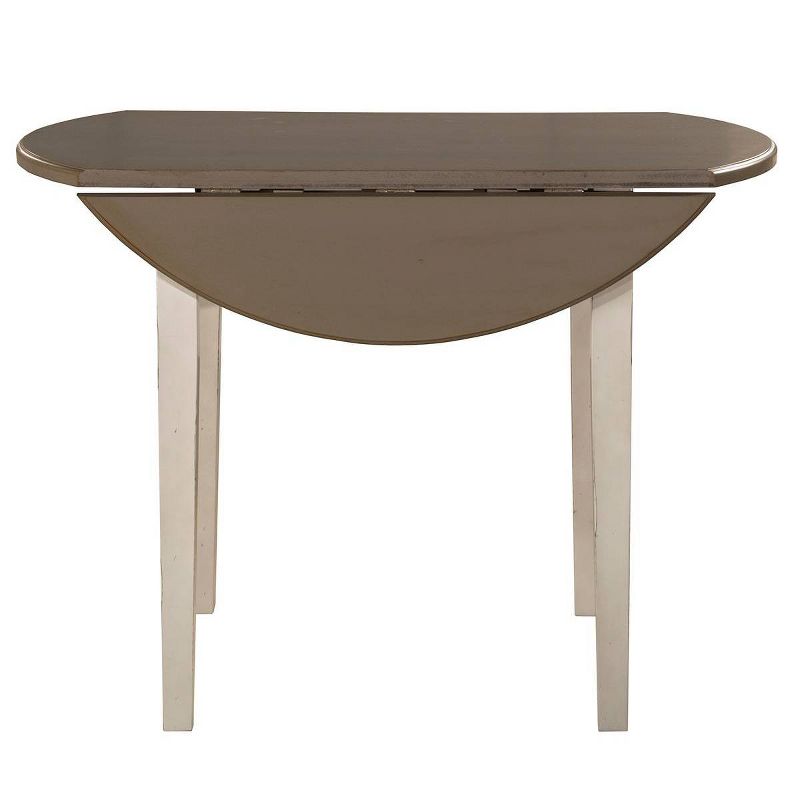 5pc Clarion Round Drop Leaf Dining Set with Side Chairs Gray Fog Fabric - Hillsdale Furniture