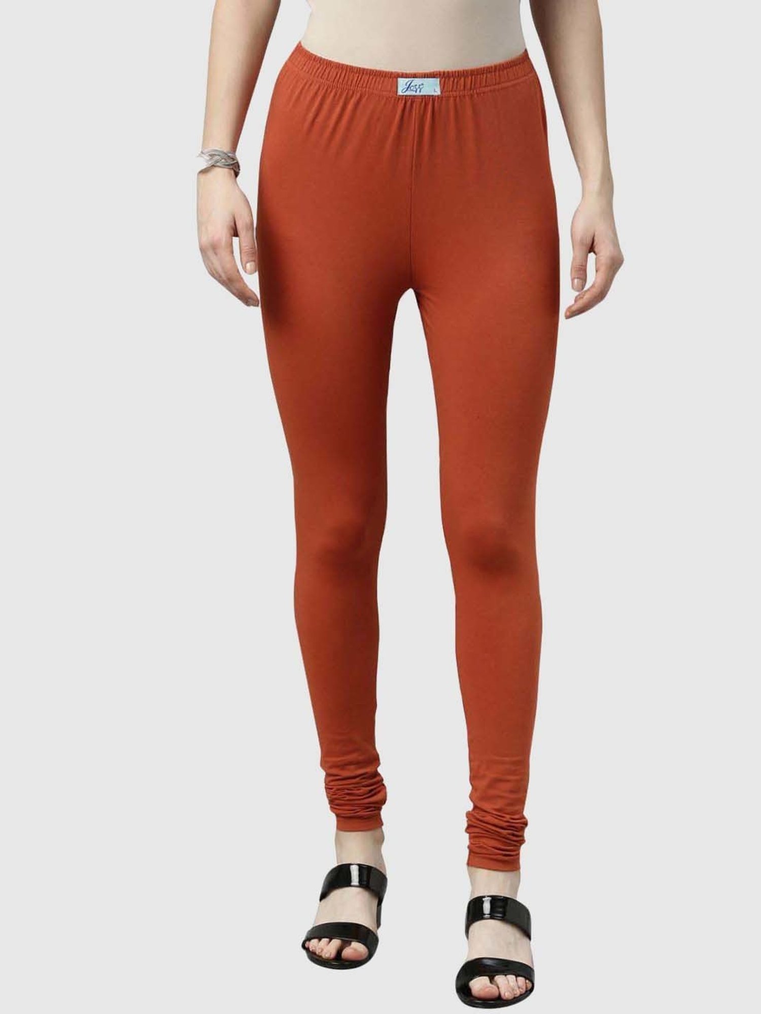 JCSS Beige & Purple Cotton Leggings - Pack Of 3