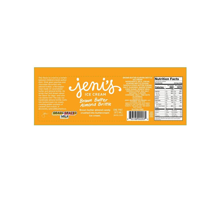 Jeni's Brown Butter Almond Brittle Ice Cream - 16oz