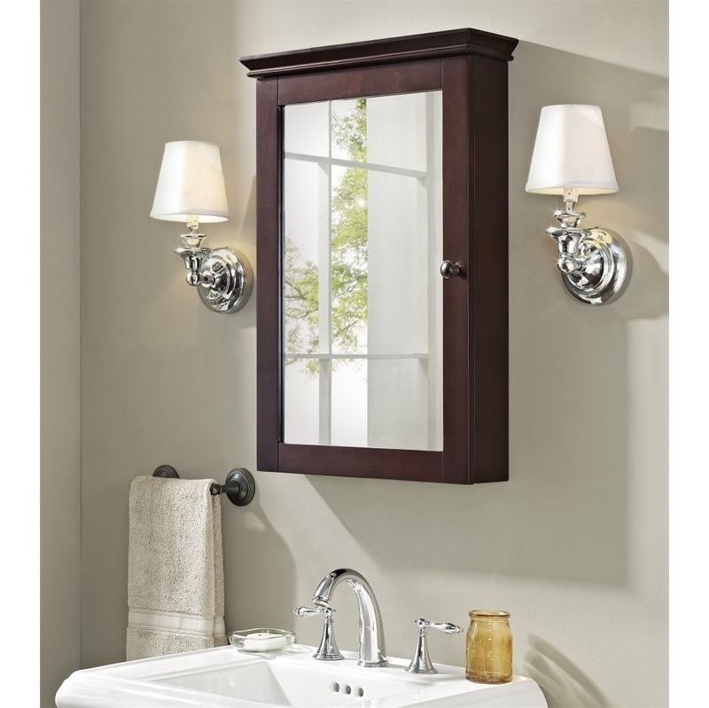 Wood Medicine Cabinet in Espresso Brown-Pemberly Row