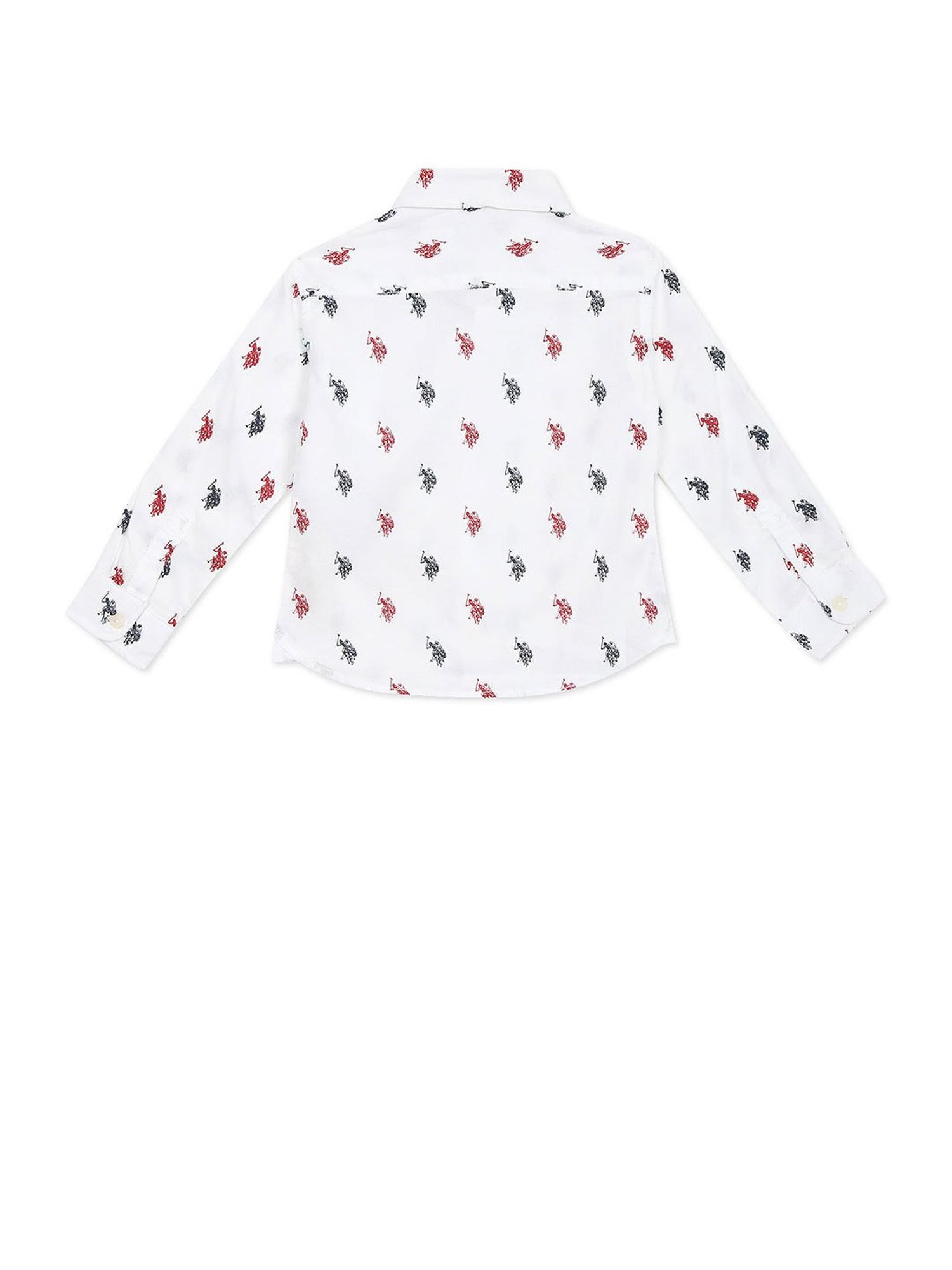 U.S. Polo Assn. Kids White Printed Full Sleeves Shirt