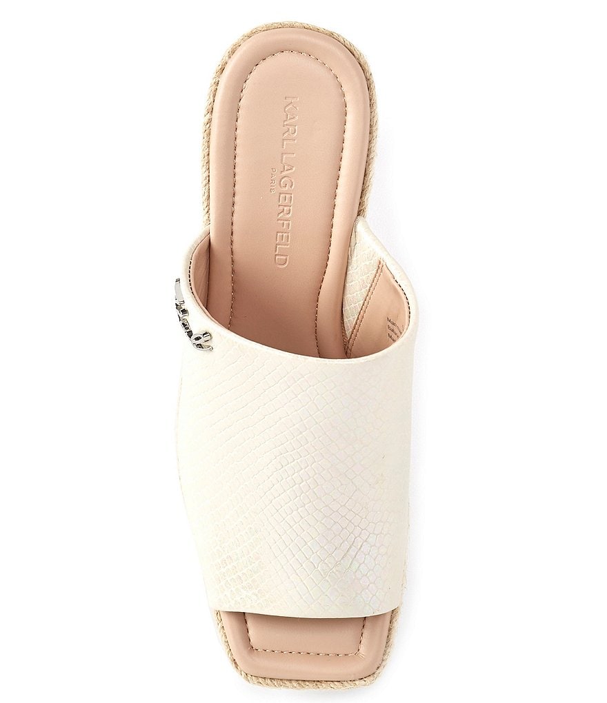 KARL LAGERFELD PARIS Corissa Embossed Snake Espadrille Wedges