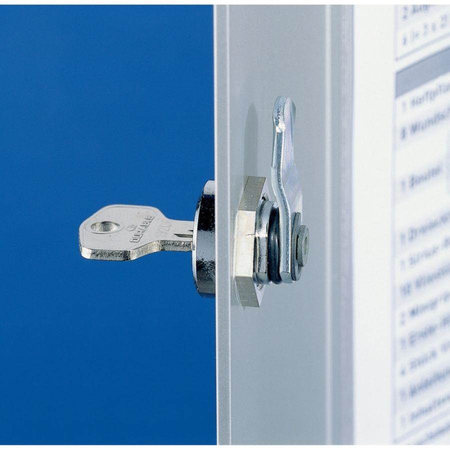 Durable Locking Key Cabinet 72-Key Brushed Aluminum 11 3/4 x 4 5/8 x 15 3/4