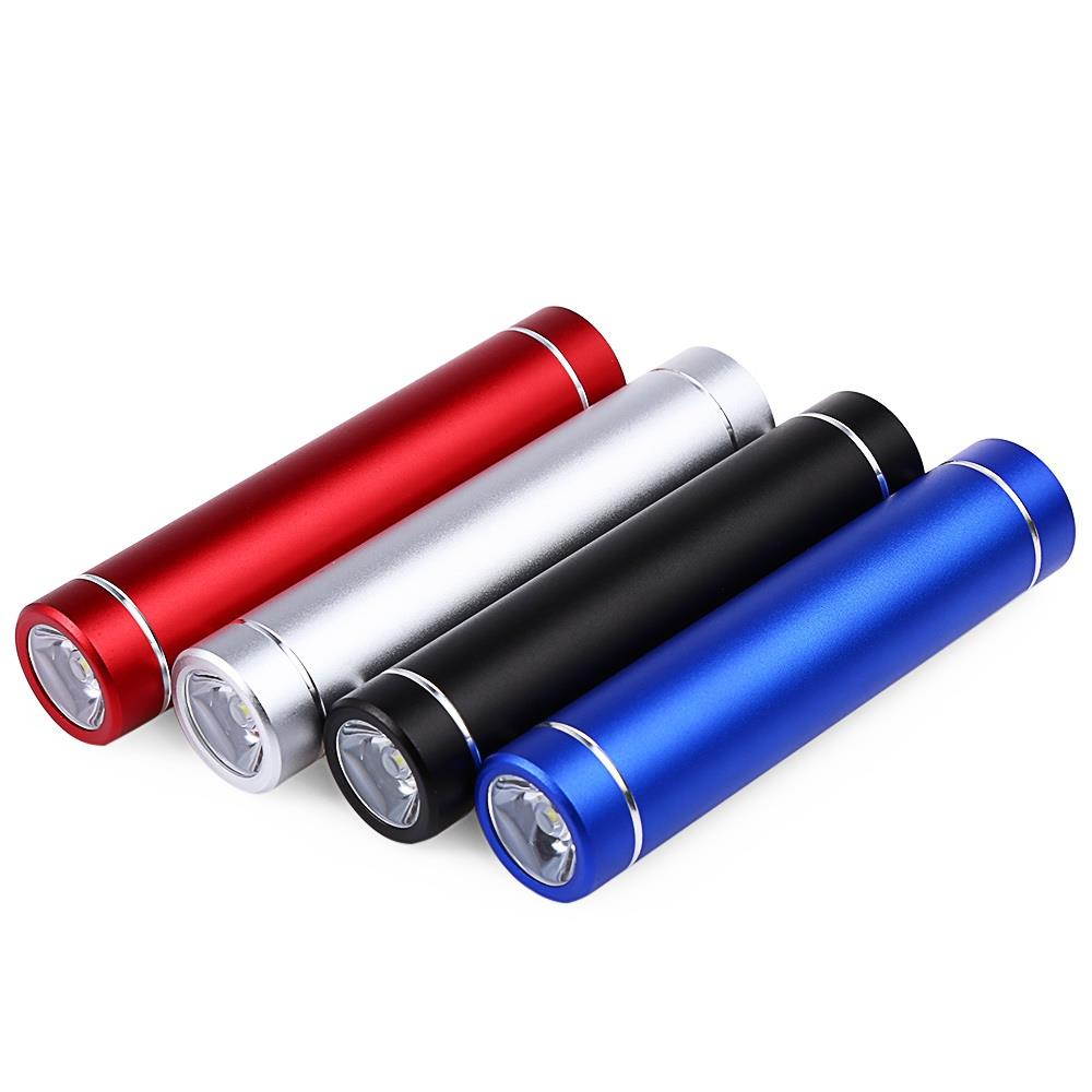 Portable Charger Power Bank 2600mAh Metal Cylinder Floodlights Mobile External Battery Charging Station