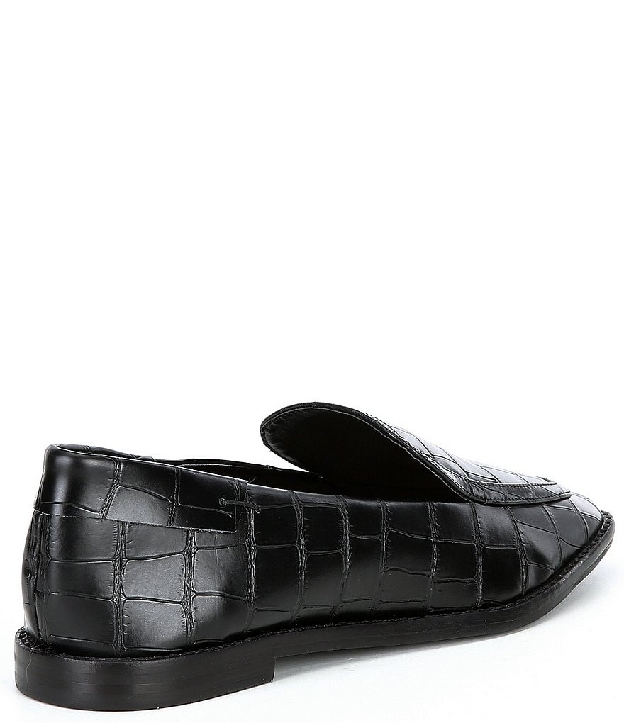Schutz Hada Croco Print Leather Loafers