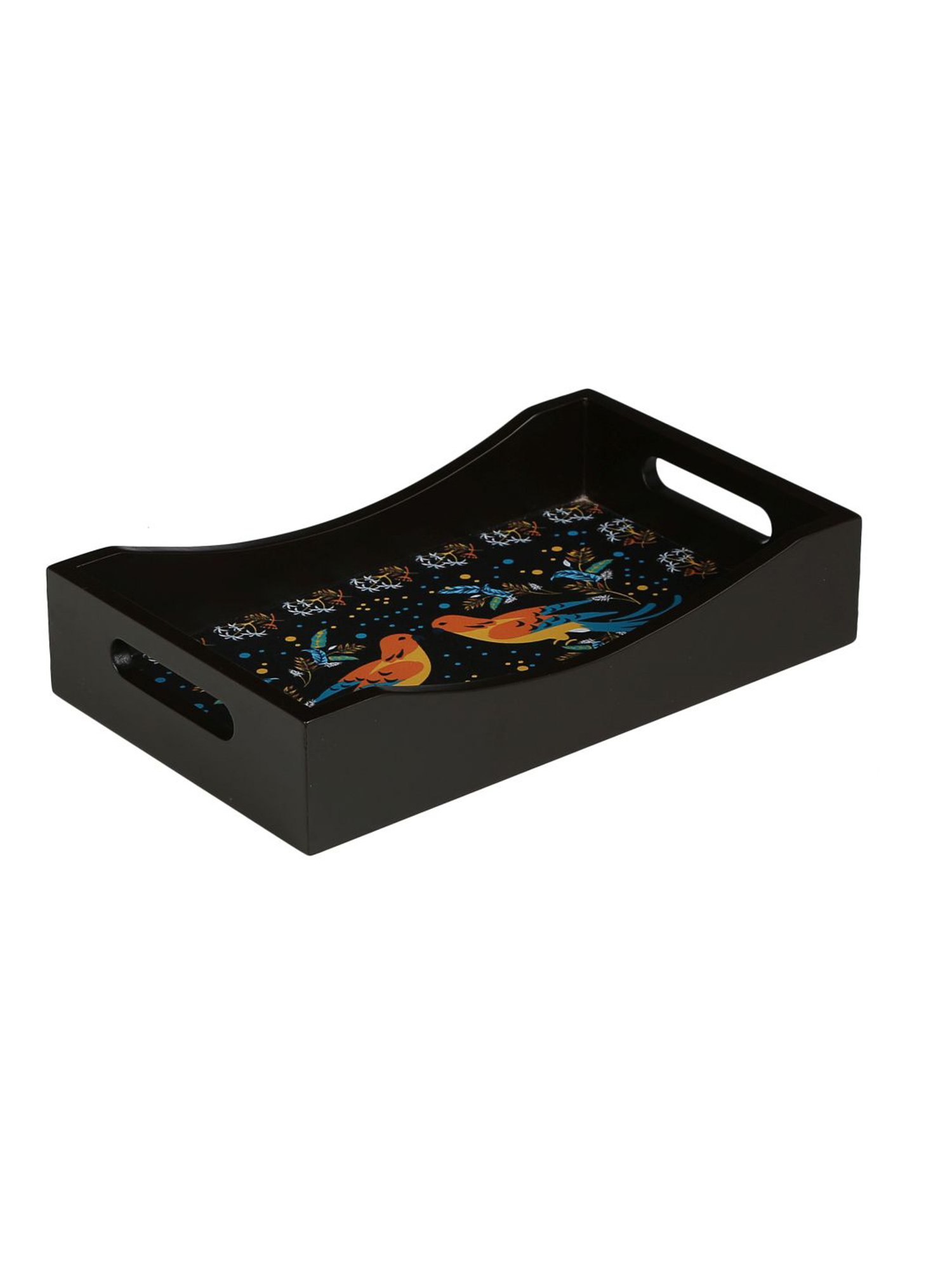Crayton Birds Printed MDF Rectangular Serving Tray - Set of 1