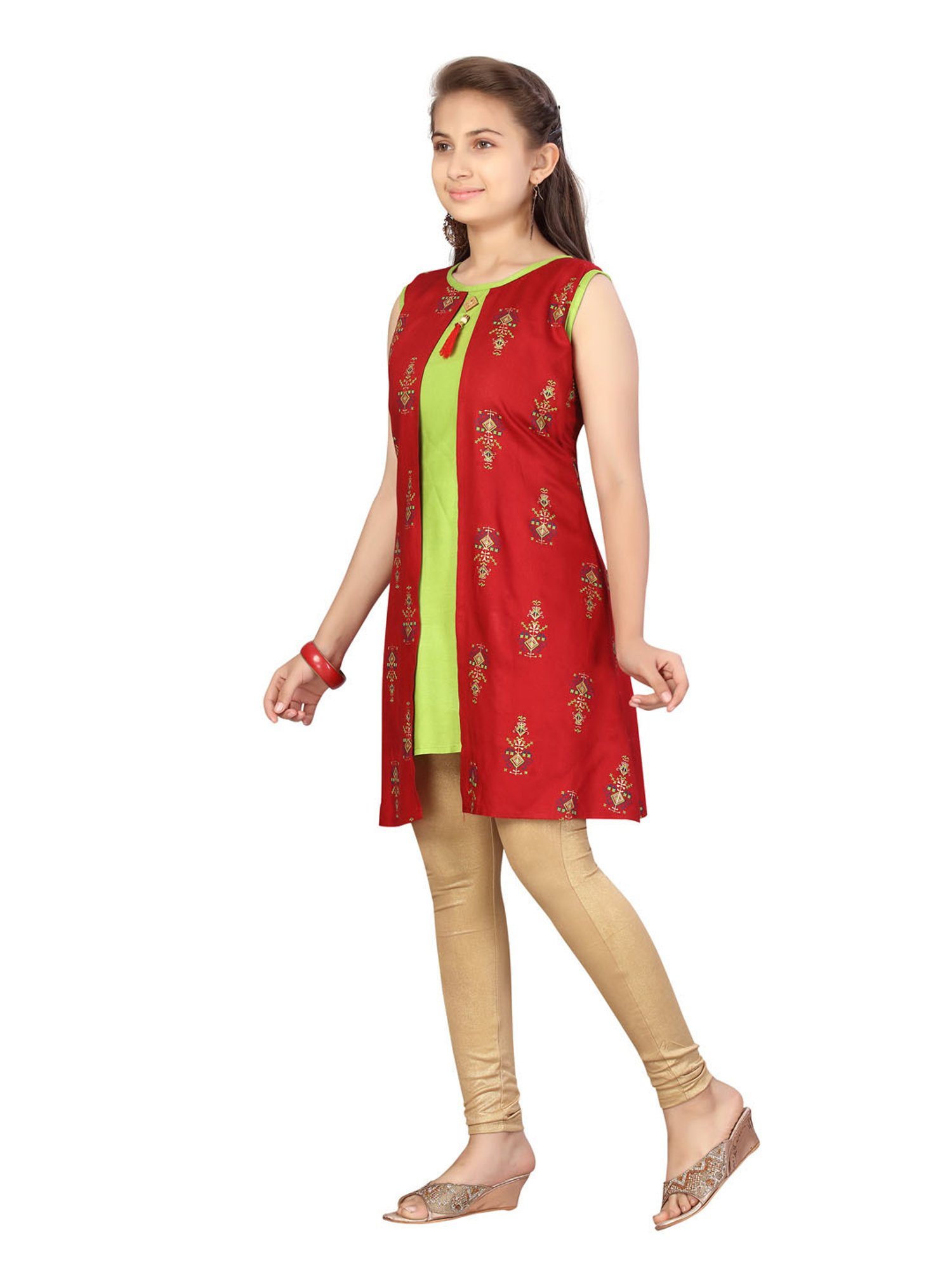Aarika Kids Red Printed Kurta