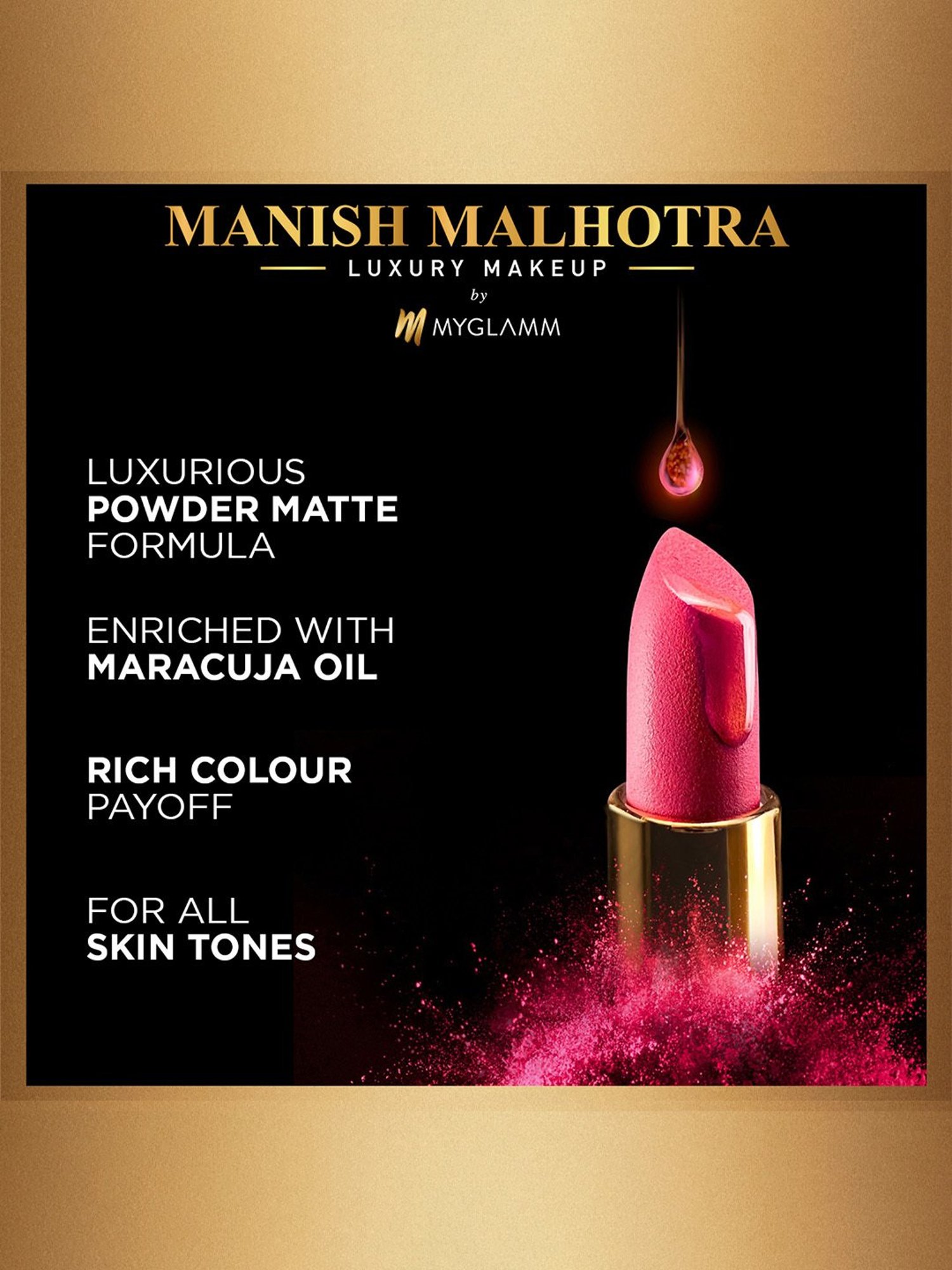MyGlamm Manish Malhotra Powder Matte Lipstick Mauve Mood - 4 gm