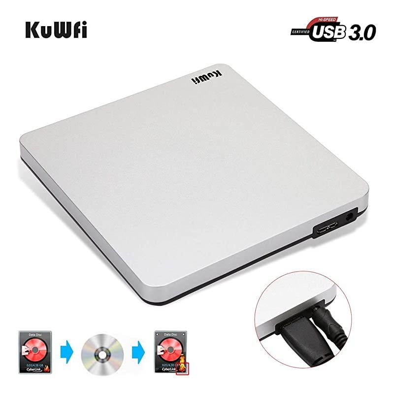 External Blu Ray Drive USB 3.0 Player External CD/DVD Burner/Writer Blu-Ray Portable Drive Optical Drive Support 3D for MAC PC Laptop Notebook