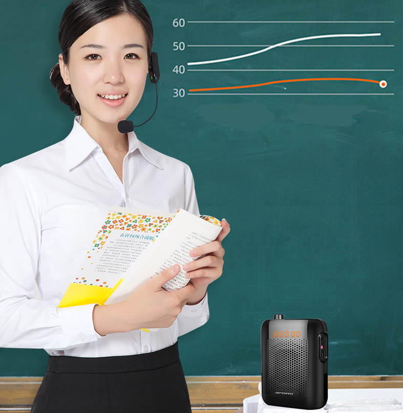 20W Voice Amplifier Portable Details about  Portable Wireless Voice Amplifier Fr Teaching Guiding Speaker+Headset Microphone Black UHF