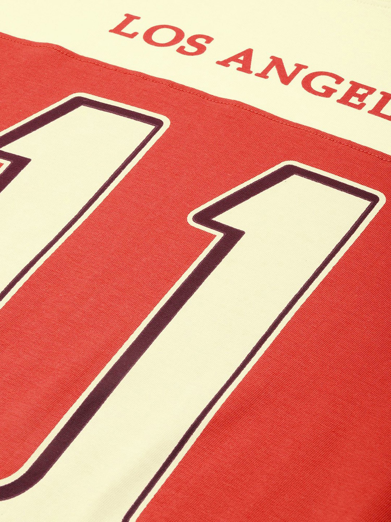 Dillinger Red Cotton Graphic Print Oversized T-Shirt