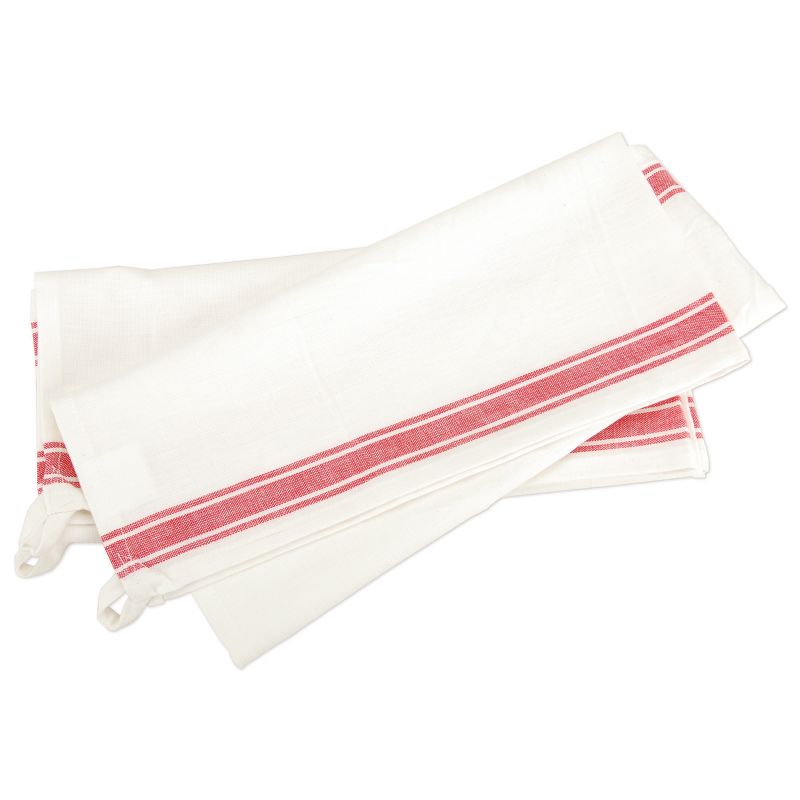Aunt Martha's Stitch 'Em Up Retro Stripe Towels 18"X28" 3/Pk-Red Stripe