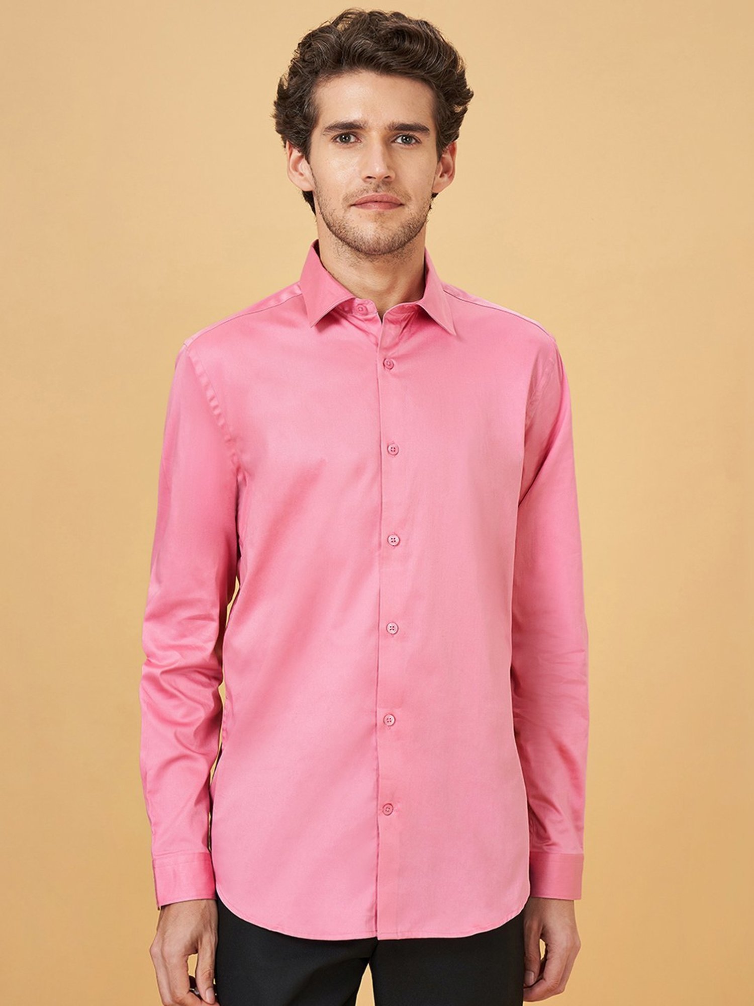 Peregrine By Pantaloons Almond Blossom Cotton Slim Fit Shirt