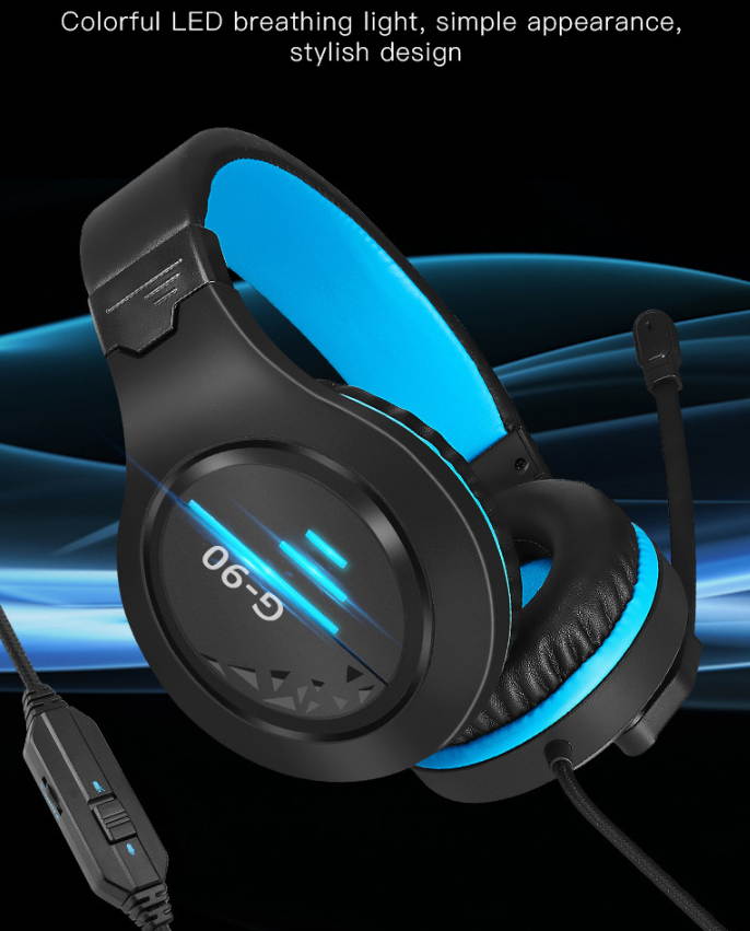 G90 Computer headset breathing light gaming headphone 2.2 meters long braided cord Headset Microphone