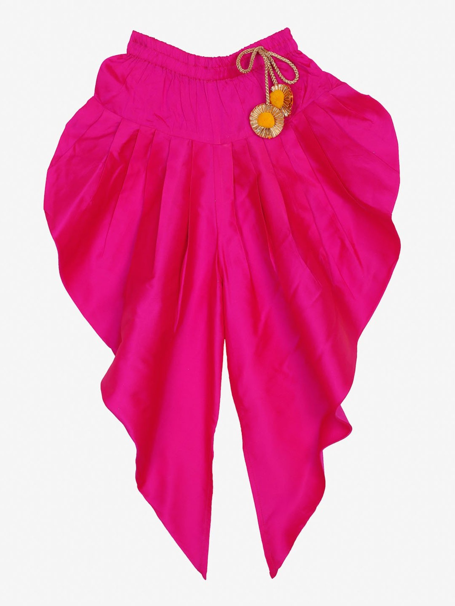 Saka Designs Kids Peach & Magenta Printed Kurta with Dhoti & Dupatta