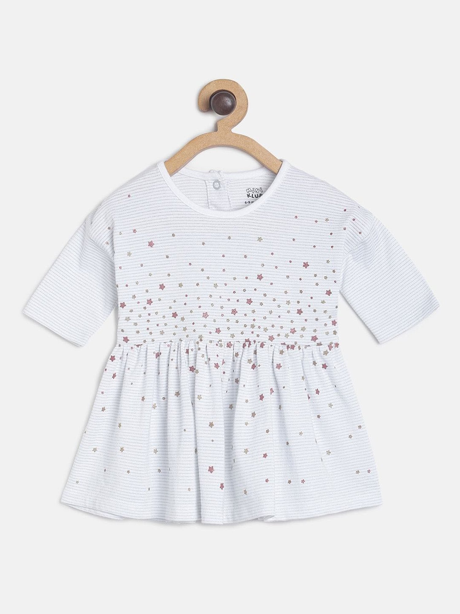 MINIKLUB Kids White Printed Full Sleeves Dress