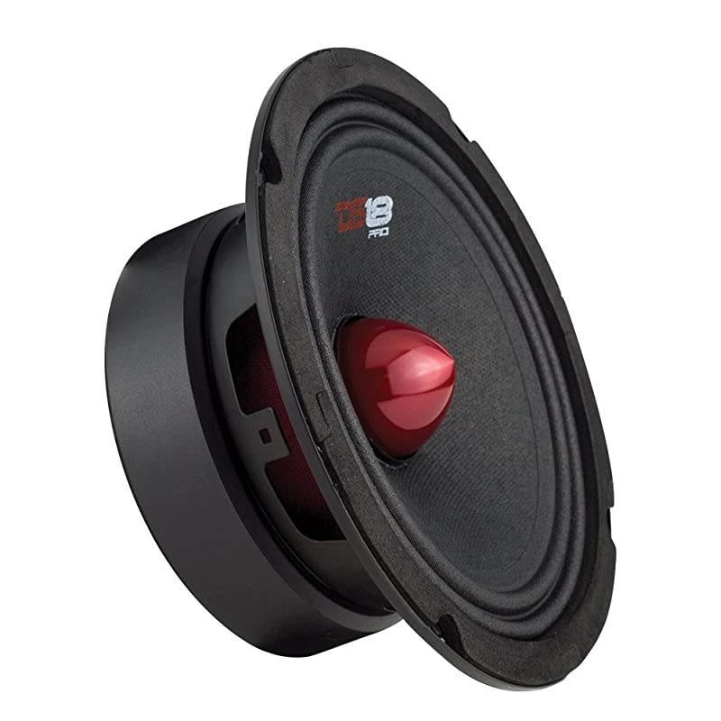 PRO-GM6.4B Loudspeaker - 6.5", Midrange, Red Aluminum Bullet, 480W Max, 4 Ohms,1.5" Kapton VC Premium Quality Audio Door Speakers for Car or Truck Stereo Sound System (1 Speaker)