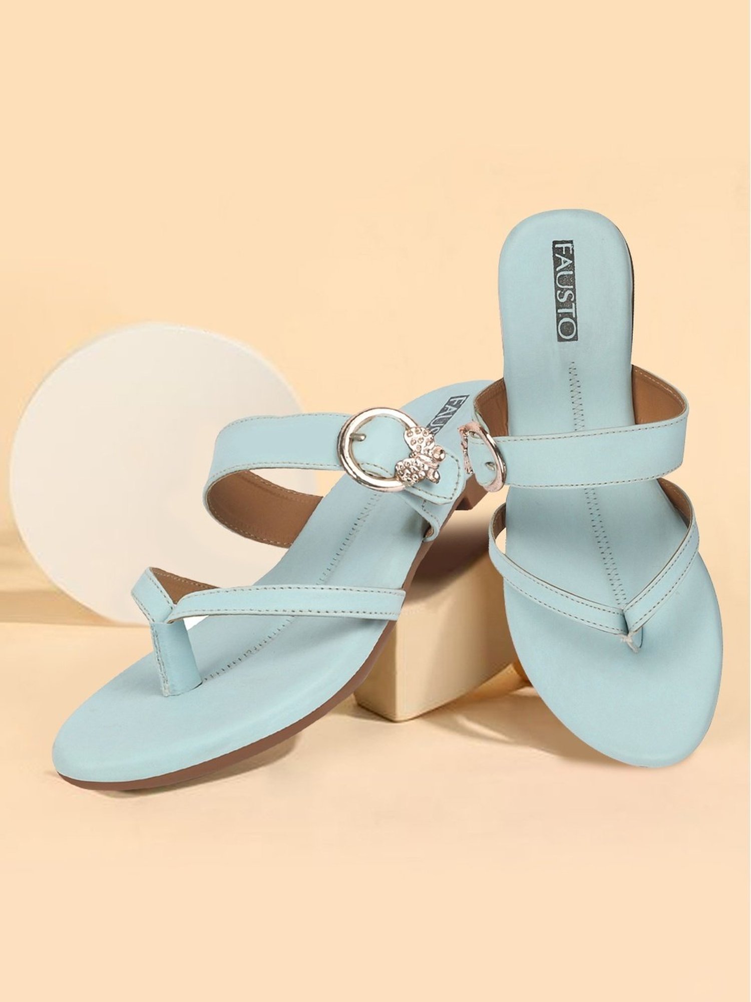 Fausto Women's Sky Blue Thong Sandals