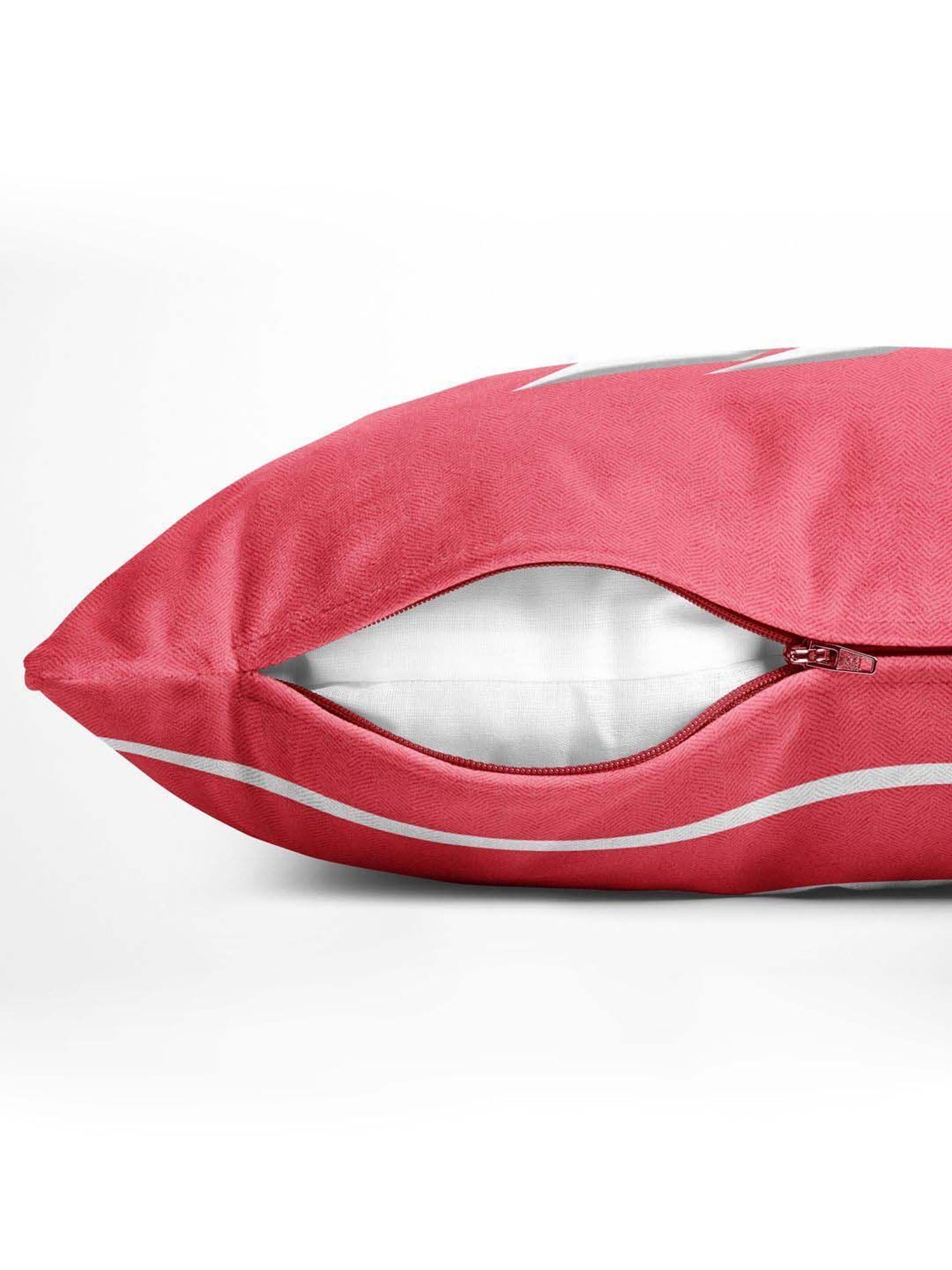 Nautica Logo Stripe Grape & Coral Microfibre 300 GSM Premium Cushion Covers - Set of 2