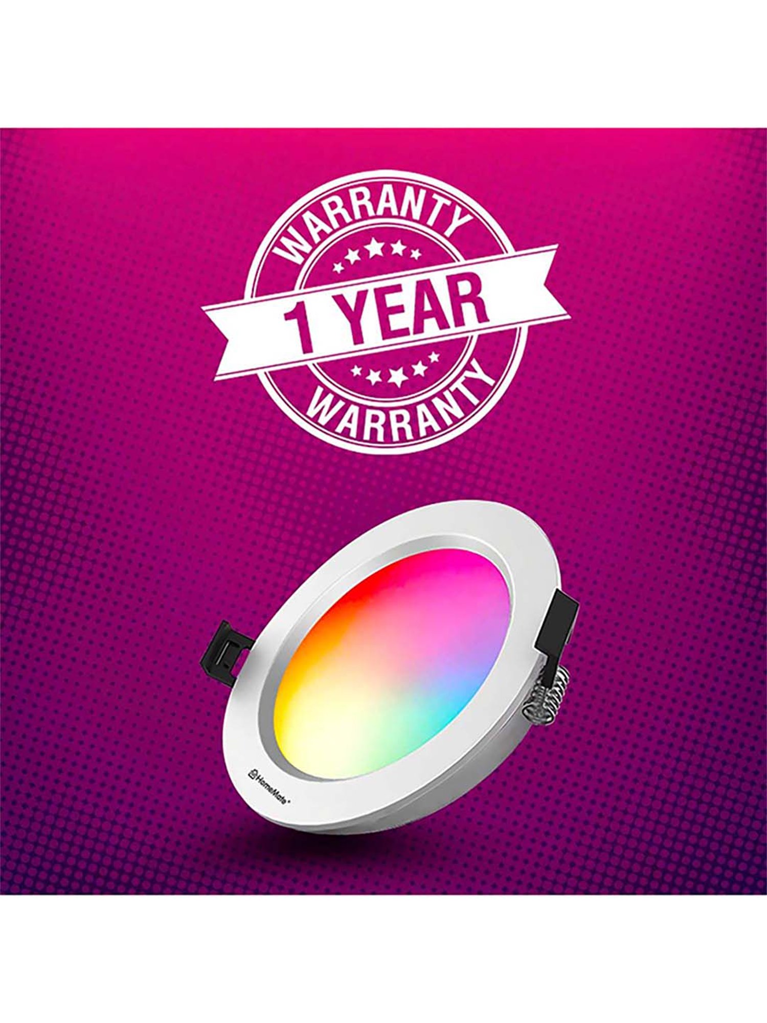 HomeMate 9W Smart Downlight Works with Google Assistant and Alexa (Multicolor)