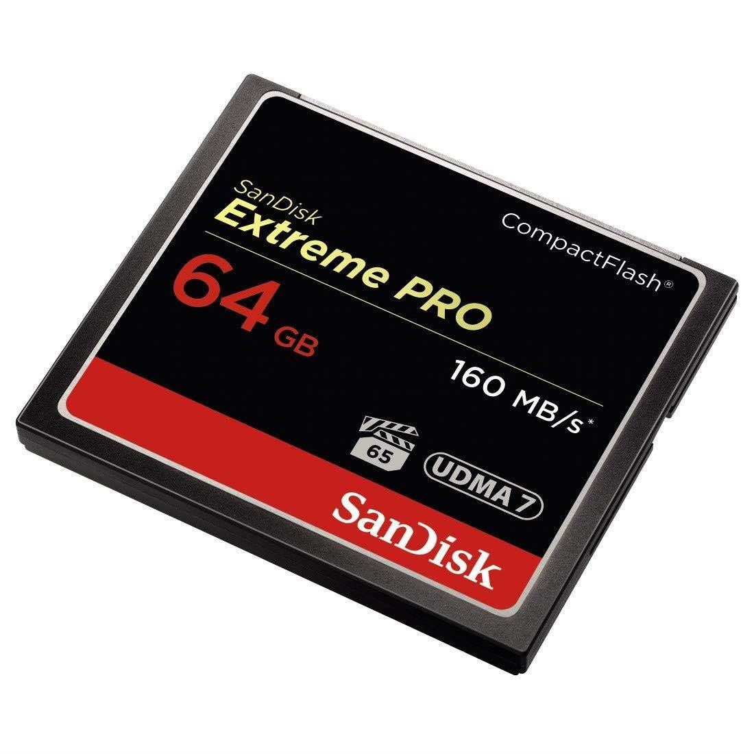 SanDisk Extreme PRO 64GB Compact Flash Memory Card UDMA 7 Speed Up To 160MB/s- SDCFXPS-064G-X46 (Label May Change)