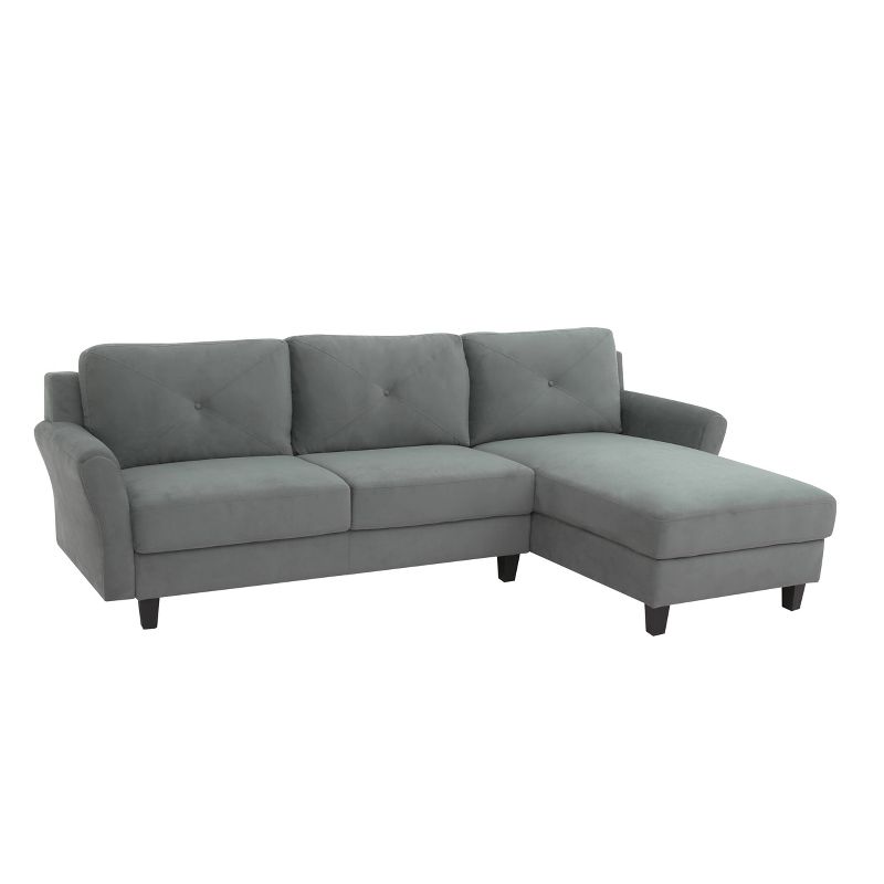 Henry 3 Seat Sectional Sofa with Rolled Arms Dark Gray - Lifestyle Solutions