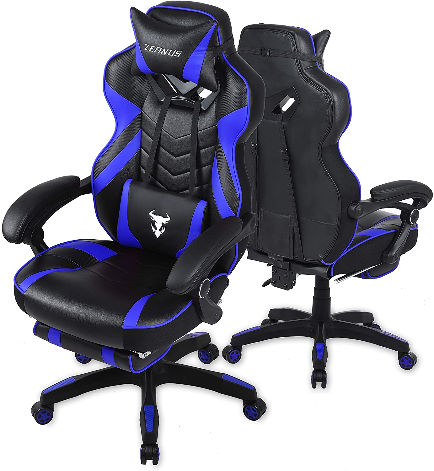 Gaming Chair, Racing Style Computer Desk Chair Padded Armrests Ergonomic Lumbar Support Adjustable Height