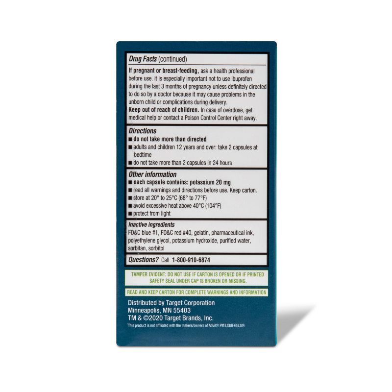 Ibuprofen (NSAID) PM Pain Reliever & Nighttime Sleep Aid Softgels - 40ct - up & up™