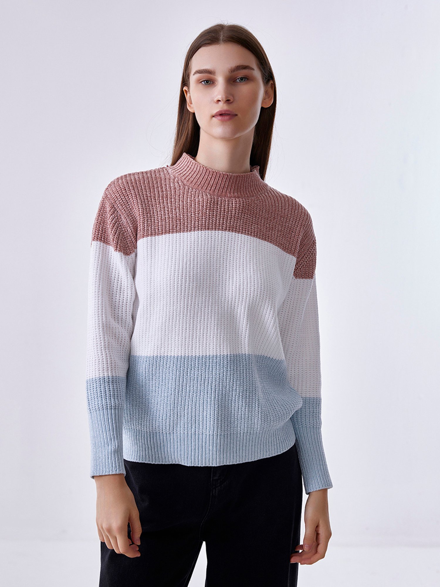 Cover Story Pink Color-Block Sweater